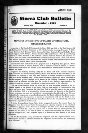 Sierra Club Bulletin 1929 Vol 14 No 6 December thumbnail